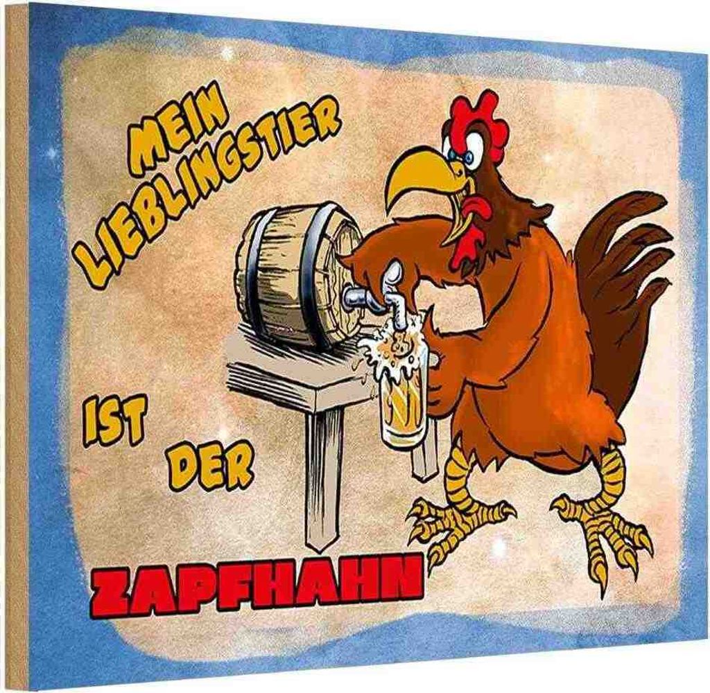 vianmo Holzschild 12x18 cm mein Lieblingstier ist Zapfhahn Spruch Zitat