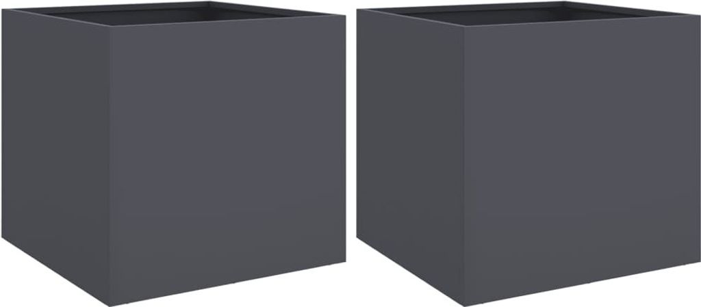 vidaXL květináč 2 ks Antracit 49x47x46 cm Ocel Obrázek produktu 