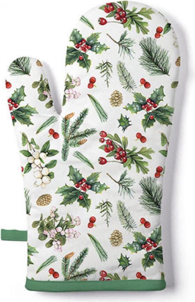 Ambiente Ofenhandschuh Winter Greenery weiß