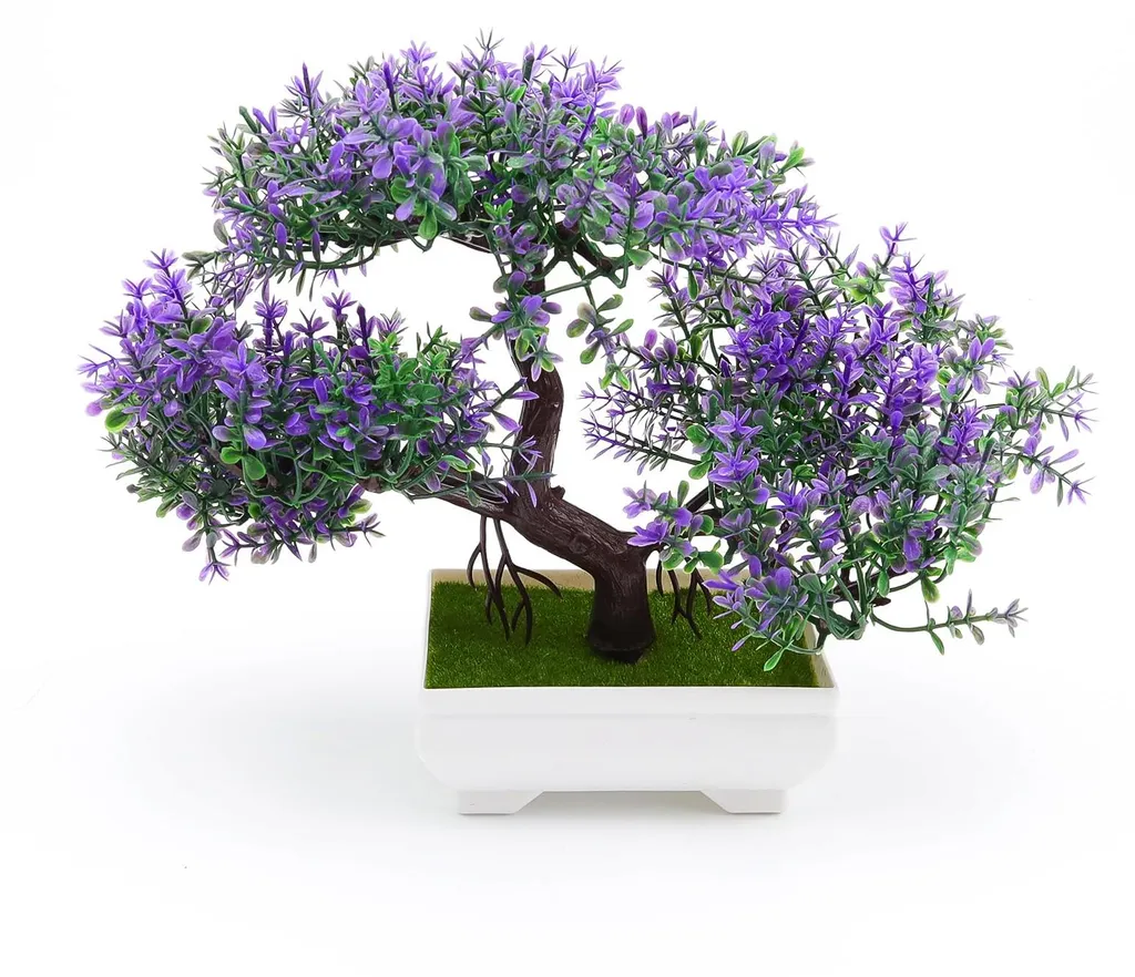 Bonsaï décoratif violet 25cm - Réalisme haut de gamme et sans arrosage