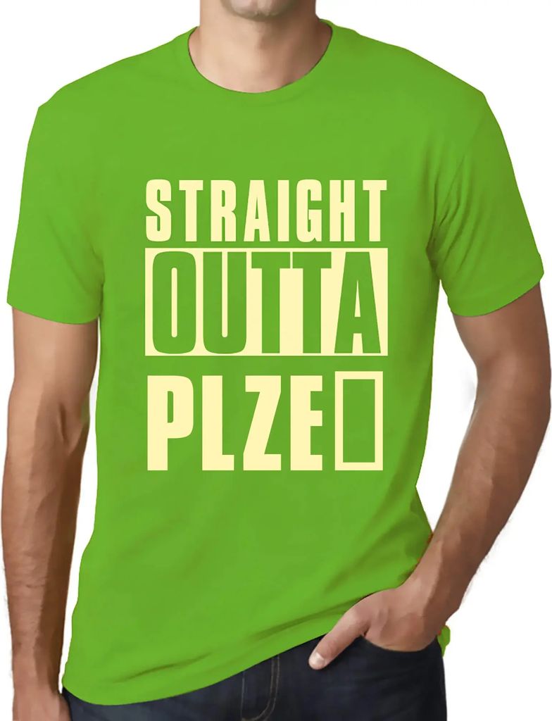 Herren Grafik T-Shirt Straight Outta Plzeň Öko-Verantwortlich Vintage Jahrgang Kurzarm Lustige Druck Geburtstag Geschenk Mann