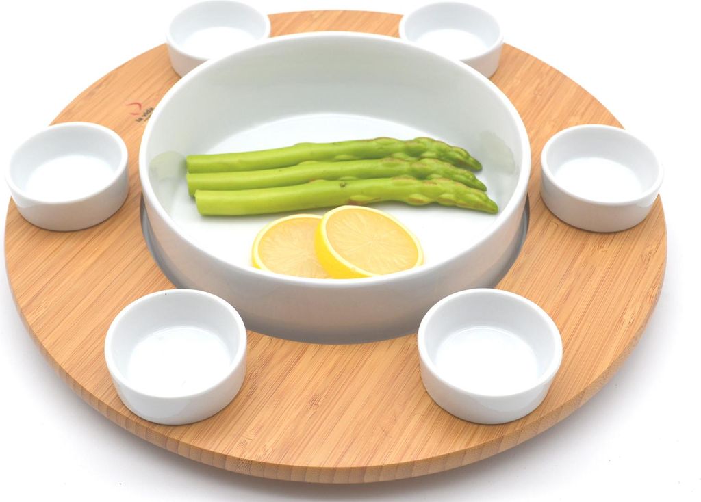 Crudité-Set Schale + Dip – 7-teilig, Ø 32 cm, H 6 cm