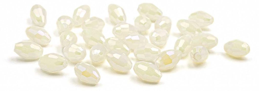 Vintageparts Glasschliffperlen hellgrün oval 6 x 4 mm Produktbild 