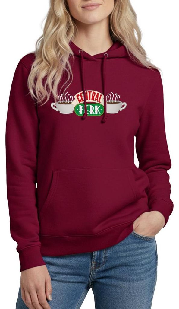 Spreadshirt Friends Central Perk Damen Hoodie, S, Bordeaux