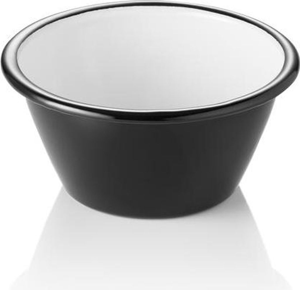 12x Schale GRACE, Ø 13 cm, 500 ml, Emaille, weiß schwarz
