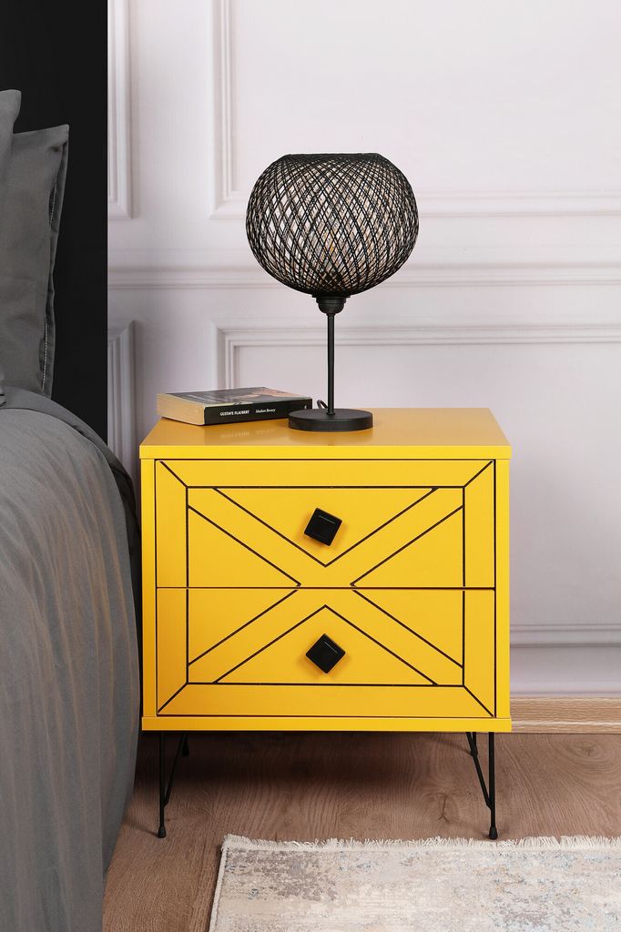 Skye Decor, Luna - Yellow, Nachttische & -schränke, Gelb, Produktbild 