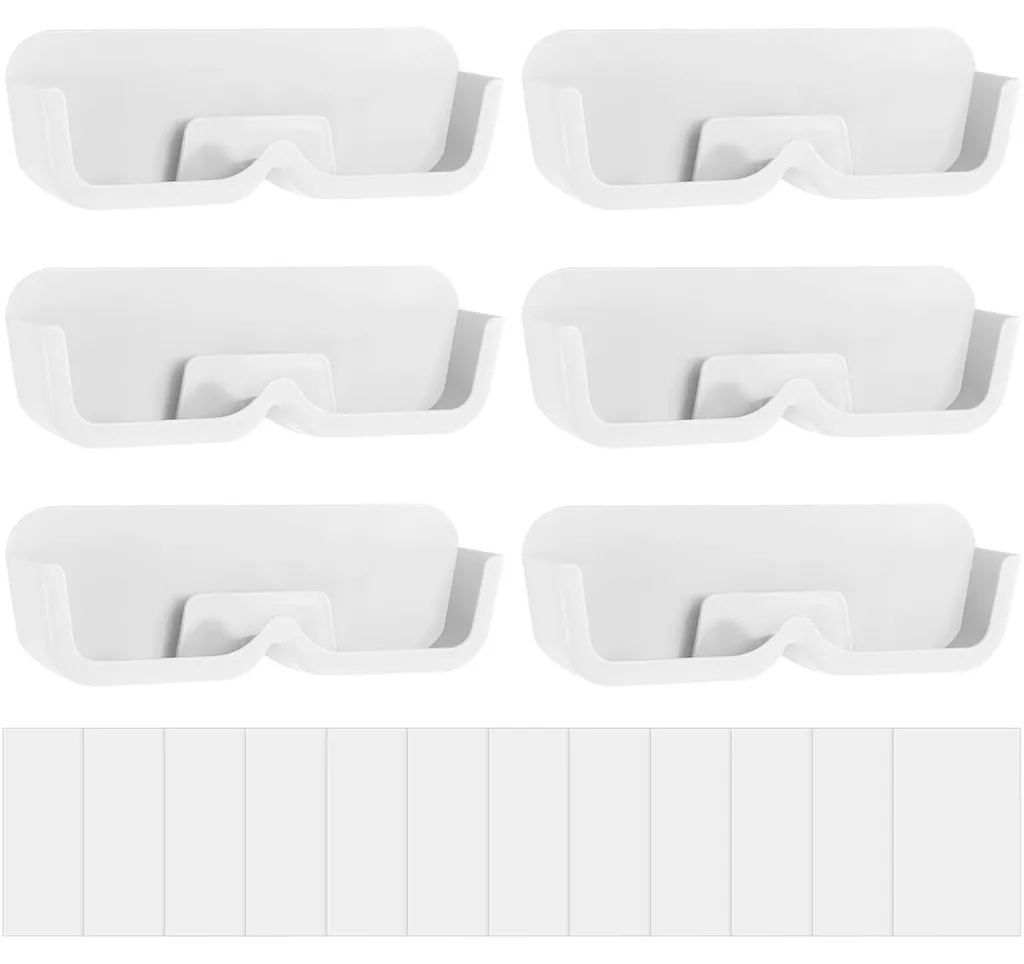 Porte-lunettes mural blanc, lot de 6 supports de rangement de vue et soleil