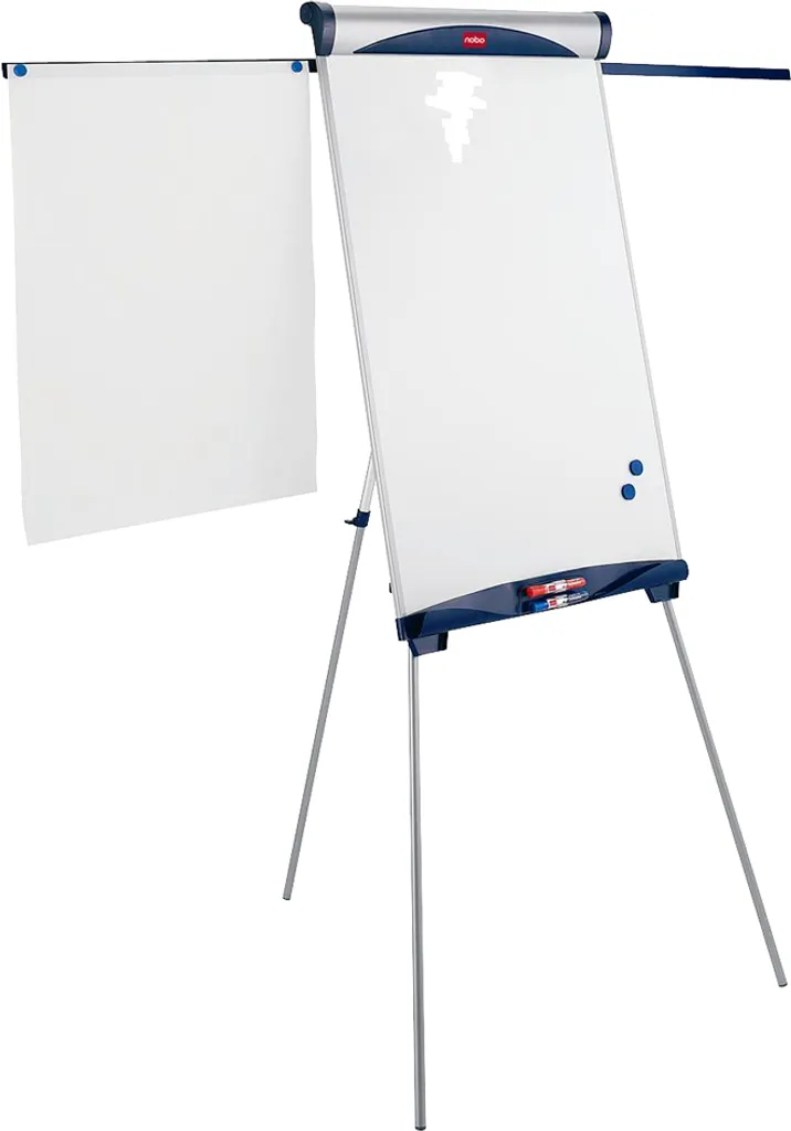 Nobo Flipchart Shark Tableau de Conférence Réglable Argent et Bleu