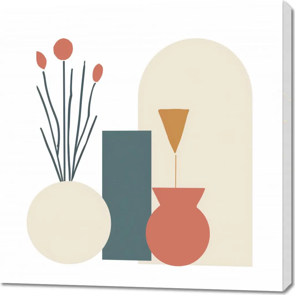 Sublimez un mur vide : Image Vases couleur crème 90x90 cm Grand Format
