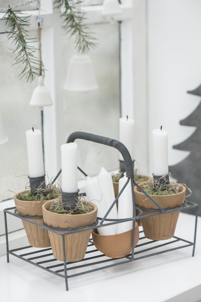 LS-LebenStil Metall Stabkerzenhalter Shabby Grau 8cm Spieß Produktbild 7