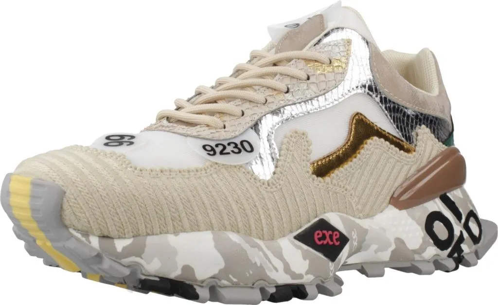 Sneakers Femme Beige Exé 134 à Semelle Amortissante - Confort Durable