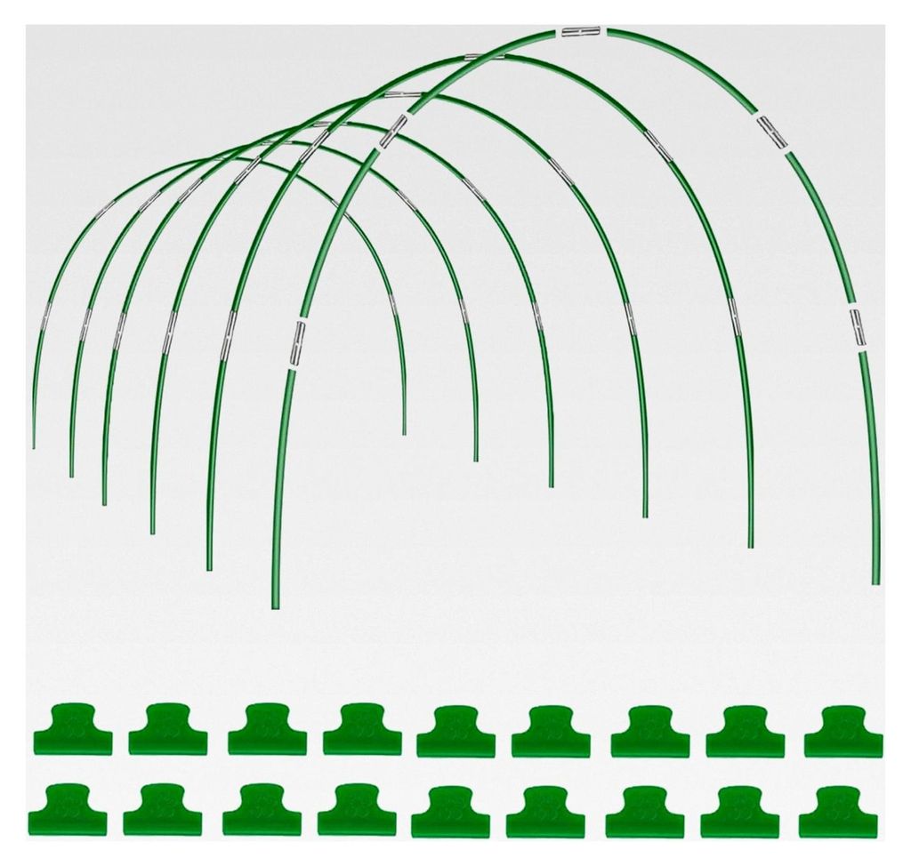 Wachstunnel für Hochbeet, 36 Stück Pflanztunnel Bögen, Folientunnel Bögen, DIY Gewächshausreifen für Gartenabdeckung von Pflanzen, Obst und G...