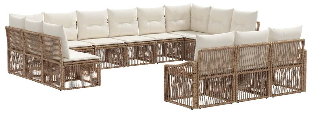 vidaXL Gartensofa-set 13 pcs Beige Poly-Rattan
