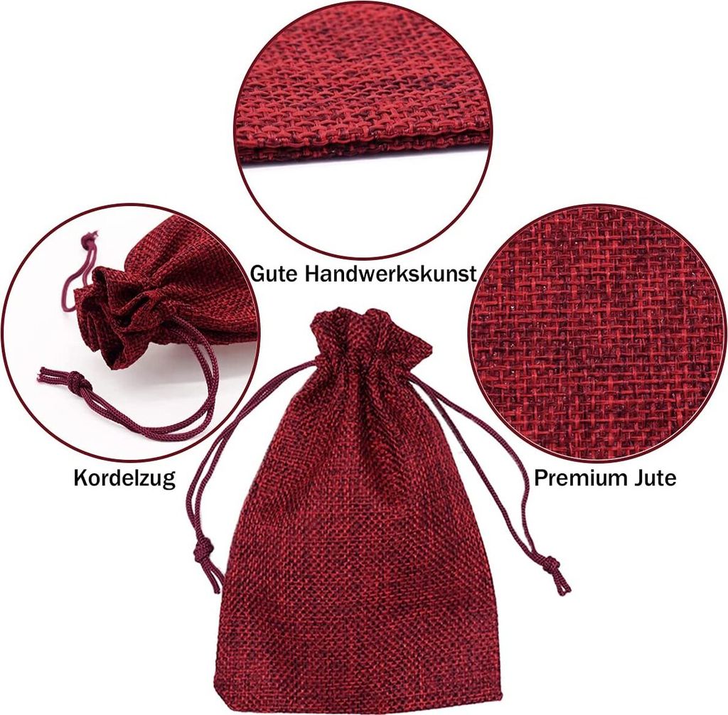 30 Stück 15*20cm Jutesäckchen, Jute Beutel mit Kordelzug, Produktbild 5