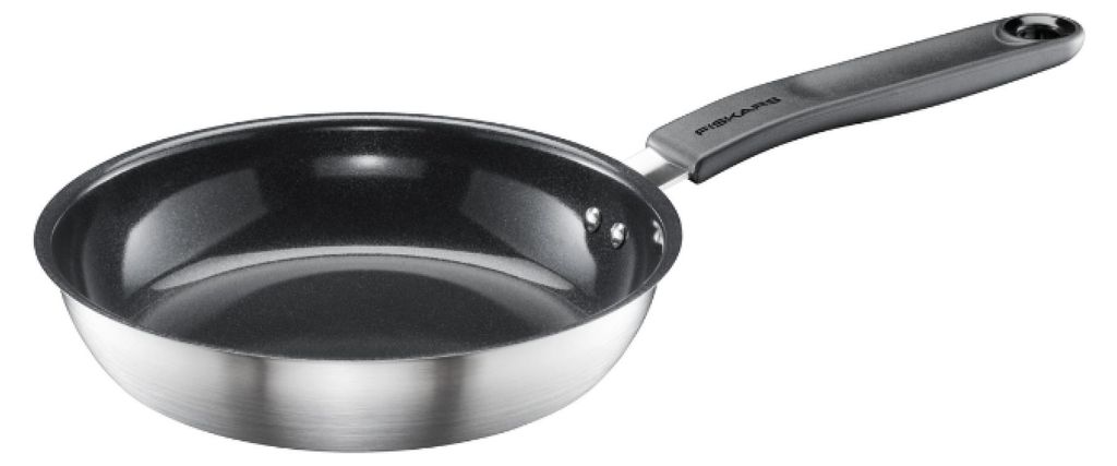 Fiskars 1072249, Rund, Gourmet-Pfanne, Edelstahl, Keramik, 270 °C, Edelstahl
