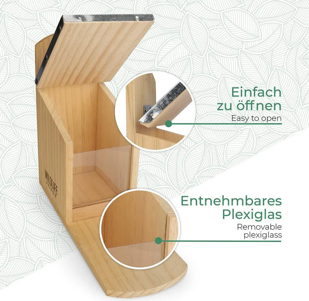 Station d'alimentation Écureuils Résistante avec Toit Protecteur 25cm - 2