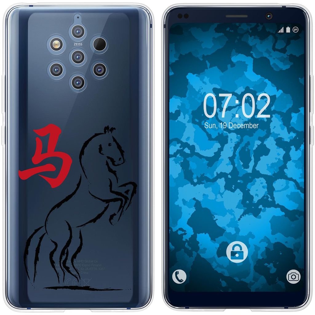 PhoneNatic Case kompatibel mit Nokia 9 PureView Silikon-Hülle Tierkreis Chinesisch M7