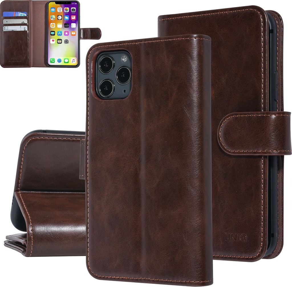 UNIQ Accessory Apple iPhone 11 Pro Dark Brown Soft Touch Book type case