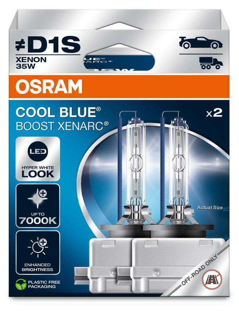 Osram Xenarc Cool Blue Boost Ohne Ece D1S 7000K 35W 85V Hängende Faltkarton X2 Stück