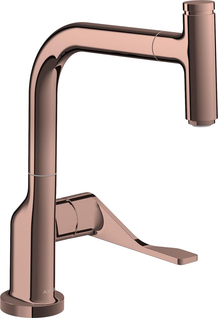 Einhebel-Spültischmischer AXOR CITTERIO SELECT DN 15 m Ausziehauslauf polished red gold polished red gold