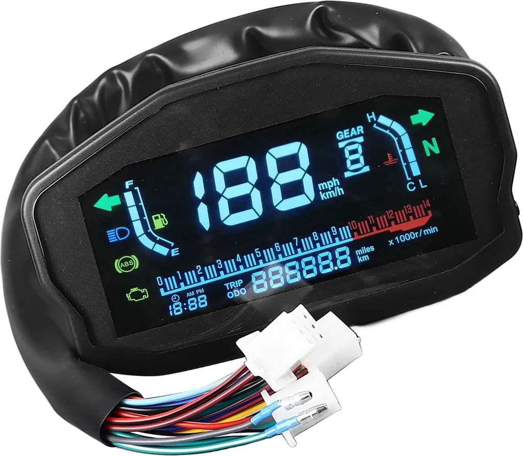 Instrumentation moto pour rénovation : compteur et compte-tours LCD