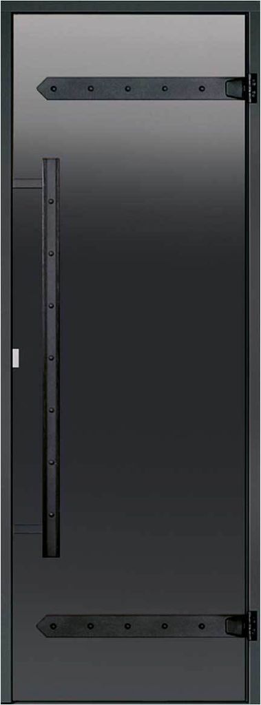 Saunatür Harvia Legend - Schwarz pinie / Glas Grau / 70 x 190