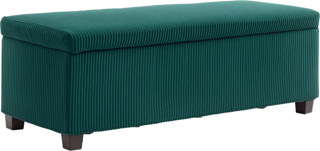 Banc d'entrée avec rangement chaussures et assise en velours vert