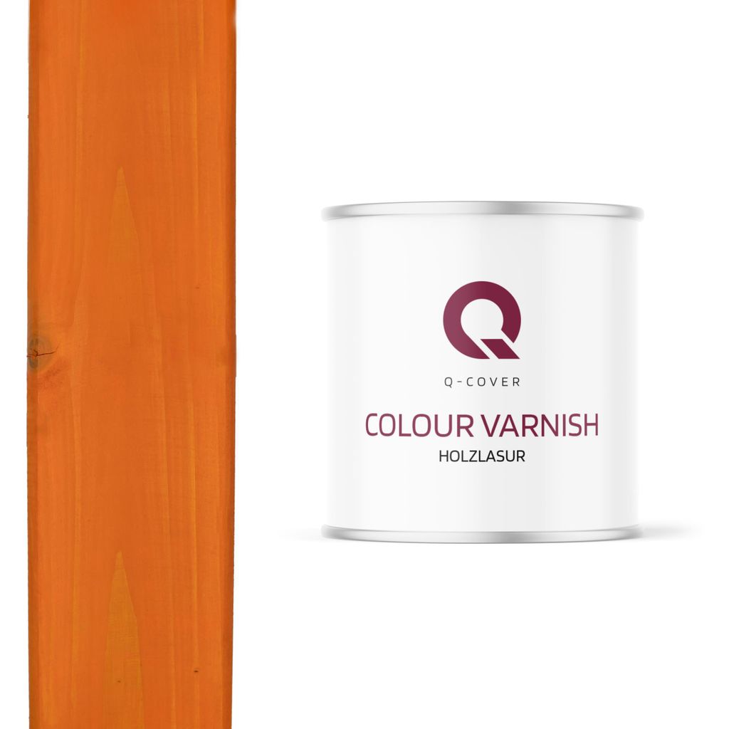 Holzlasur 2,5L Orange Seidenmatt | Lasur für Holz außen & innen | Abperleffekt & UV-Schutz