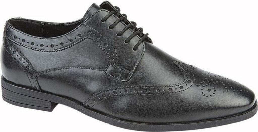 Roamers - Herren Halbschuhe, Weiches Softie-Leder DF2204 (47 EU) (Schwarz)