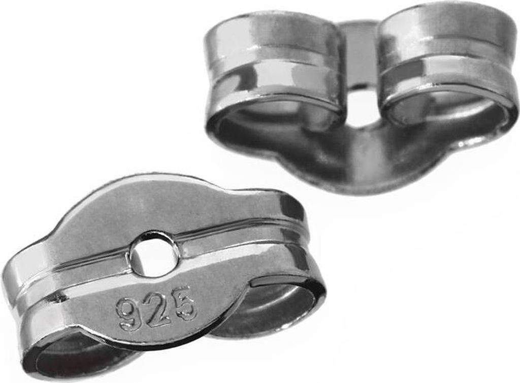 1paar Echtes 925 Sterlingsilber Ohrmutter Rhodiniert Ohrstecker Ohrstopper 1999