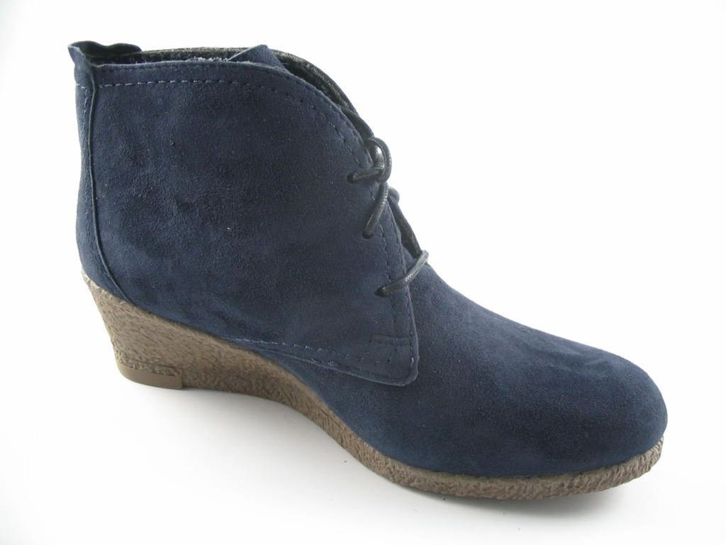 Manitu Damen Schnürstiefel & Boots gefüttert blau Gr. 37