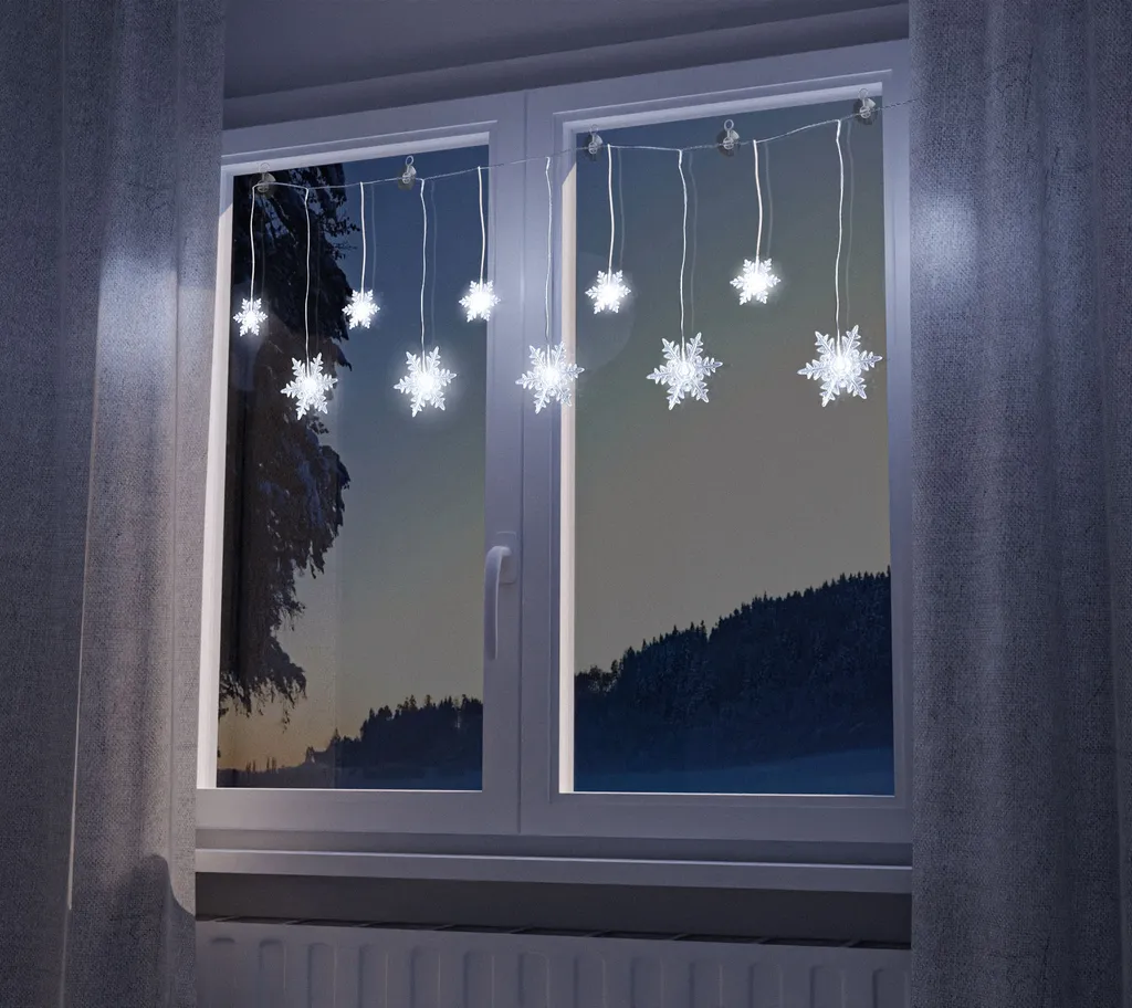 Fiocchi di Neve Luminosi 135x30cm Bianco Freddo - Luci Natale LED