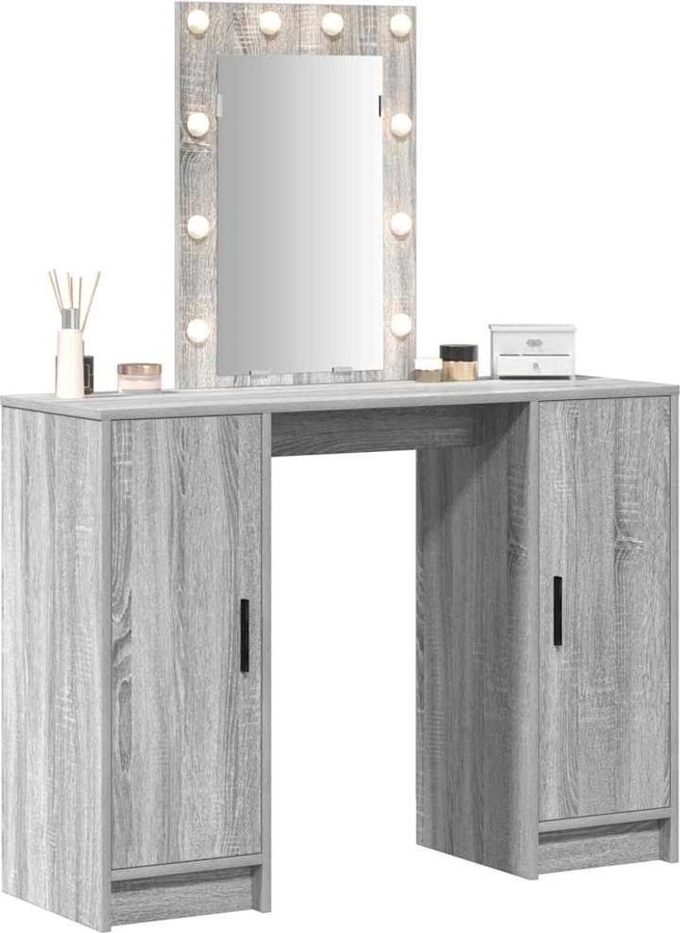 Schminktisch mit Speicher Grau 102 x 33 x 135 cm Holzwerkstoff