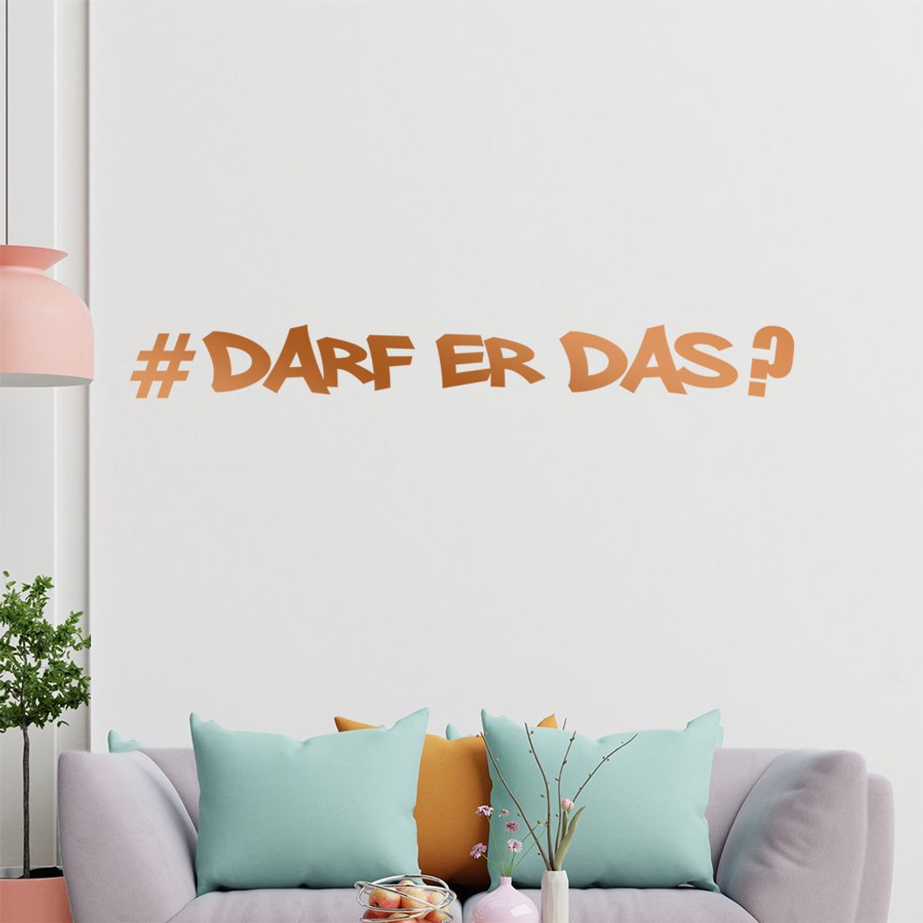 KIWISTAR #Darf er das? - Hashtag # Zeichen Wandtattoo in 6 Größen - Wandaufkleber Wall Sticker - Dekoration, Küche, Wohnzimmer, Schlafzimmer, Ba...