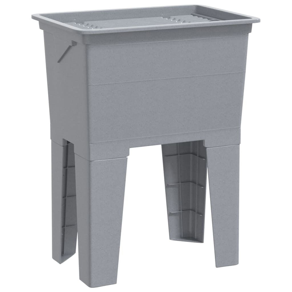 vidaXL Vasca da bagno grigia 59x41x75 cm in resina Immagine del prodotto 