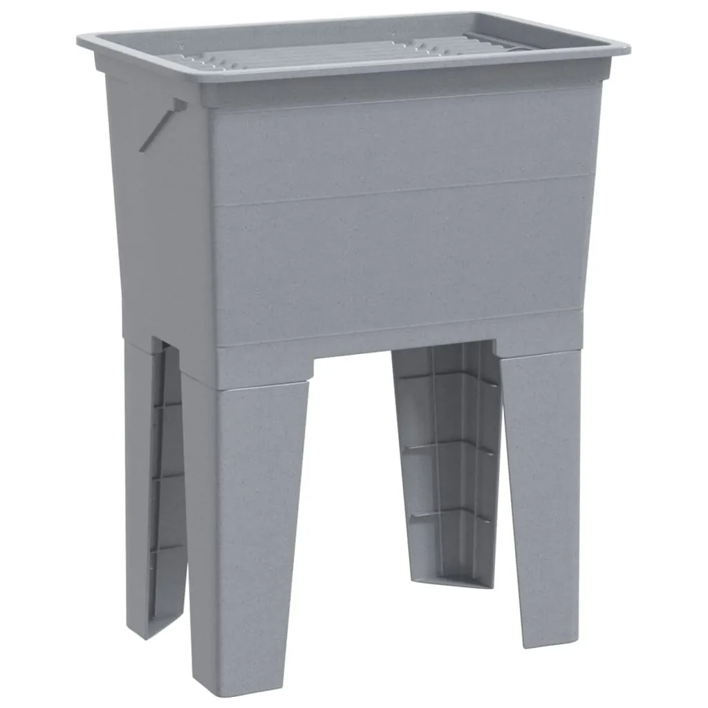 Panier à linge anti-humidité gris 59x41x75 cm résine pour linge aéré