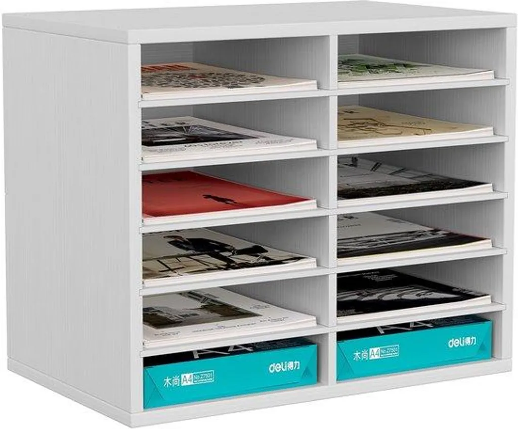 Rangement de bureau A4 blanc idéal pour trier vos dossiers et archives
