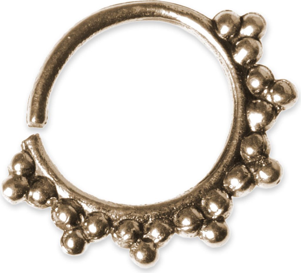 viva-adorno Ohr Piercing Ring Nasen Ring Messing Septum Vintage Antik Tragus Helix 1,0mm verschiedene Designs wählbar Z496,Design 6