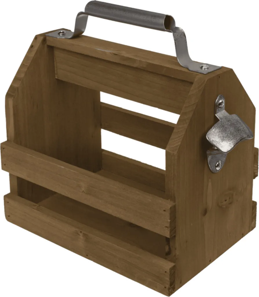 Portabottiglie Legno Chiaro con Apribottiglie Metallo - Stile Nordico - 12