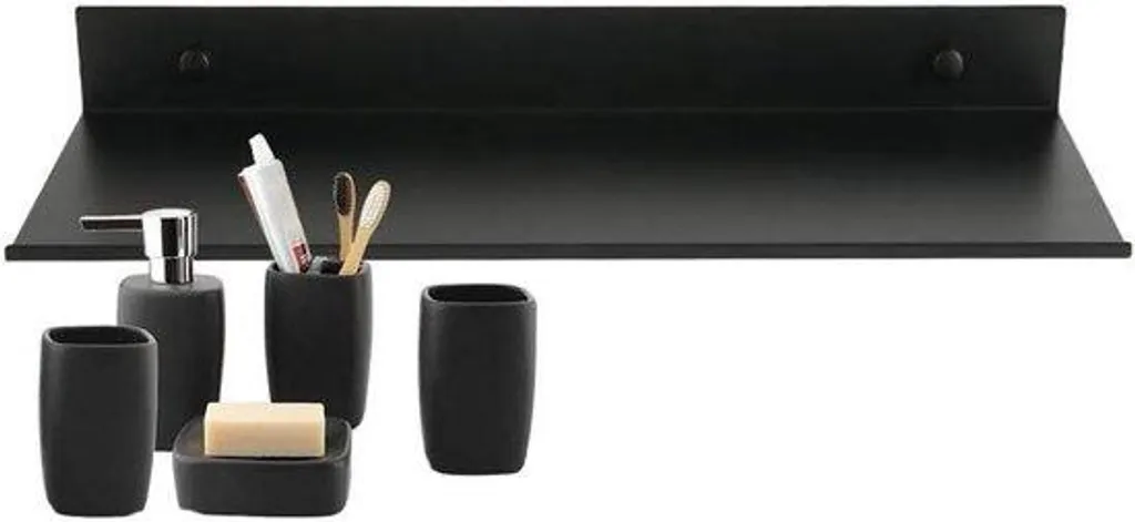 Étagère murale en aluminium inoxydable noir mat pour parfums