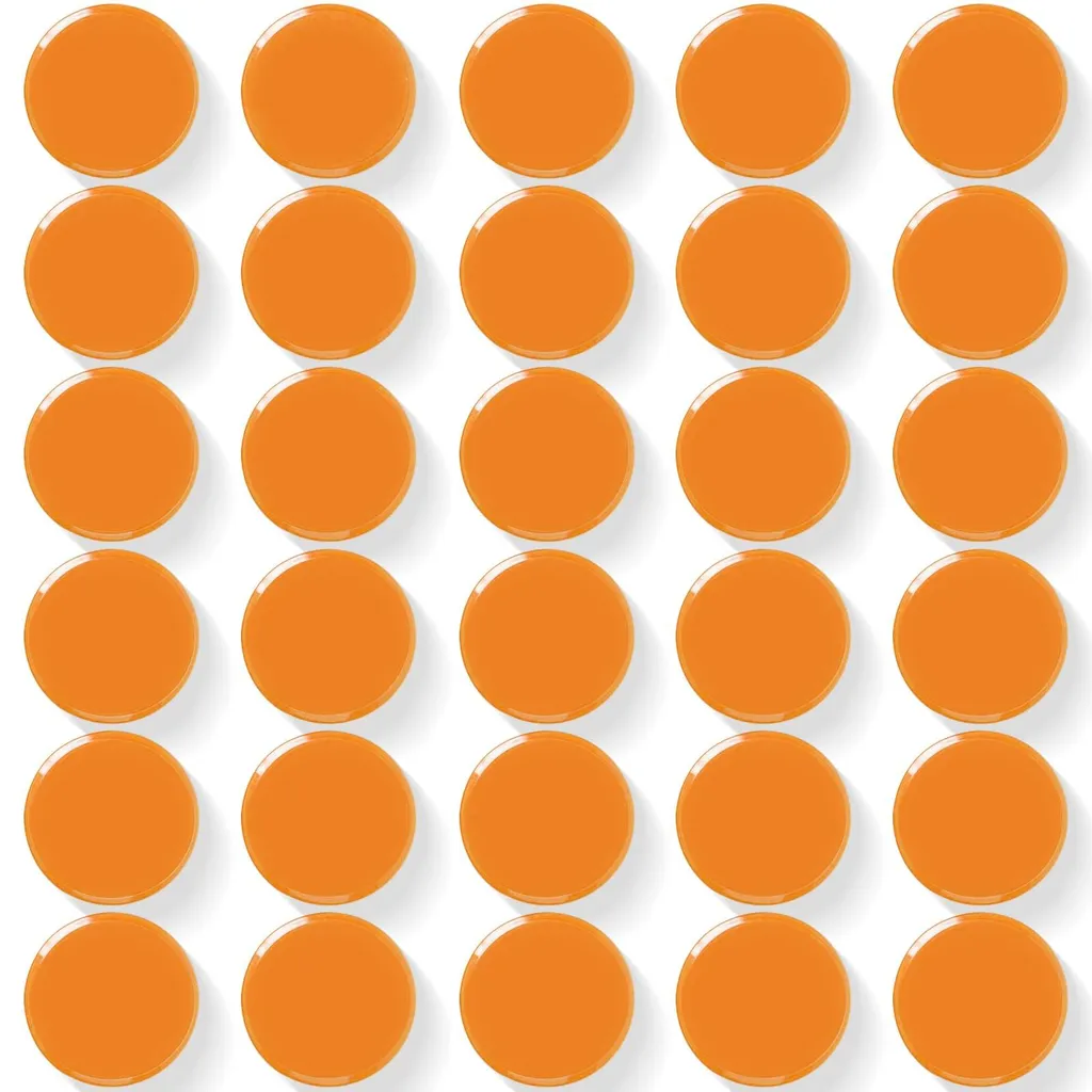 Fixer vos notes avec les 30 aimants orange pour tableaux et rangements