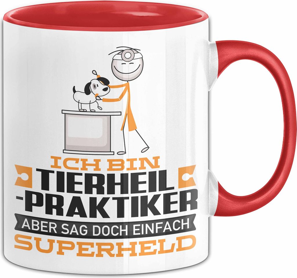 Tierheilpraktiker Geschenk Tasse Ich Bin Tierheilpraktiker Aber Sag Doch Einfach Superheld Lustige Geschenkdiee für Tierheilpraktiker Kaffee-Beche...