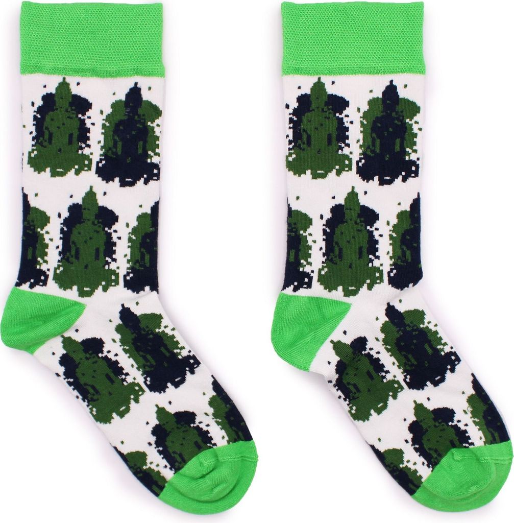Socken Strümpfe Ganesha Elefant Elefantengott grün S/M EU 36-40
