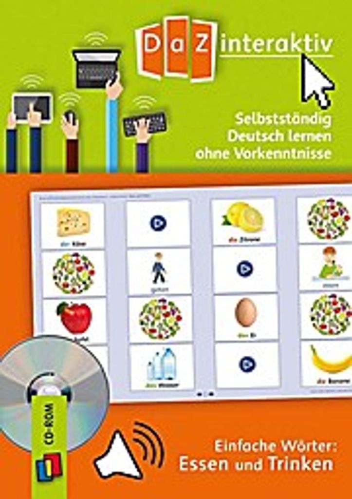 Selbstständig Deutsch lernen ohne Vorkenntnisse - einfache Wörter: Essen und Trinken, CD-ROM (Schullizenz)
