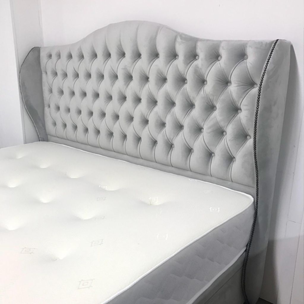 Chesterfield Bett Design Schlafzimmer Englisches Betten 180x200cm Textil Polster