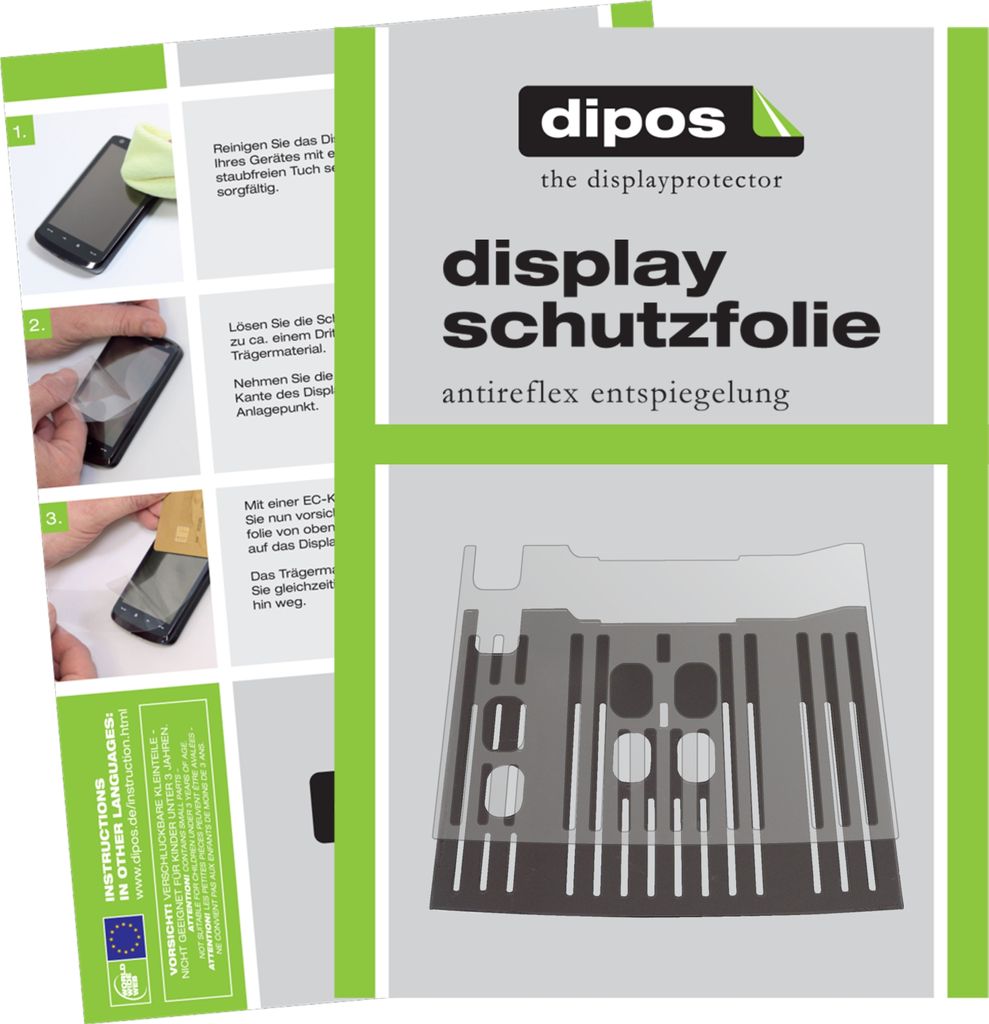 1x Schutzfolie für De Longhi Dinamica Plus ECAM 370.95 S Tropfblech matt Displayschutzfolie Folie Display Schutz dipos