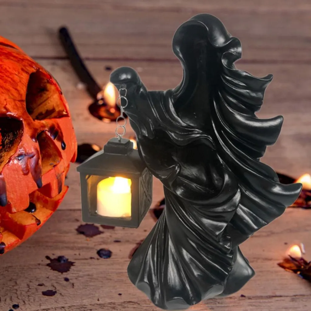 Fantasma Resina Halloween con Lanterna: Offerta Decorazione Giardino - 4