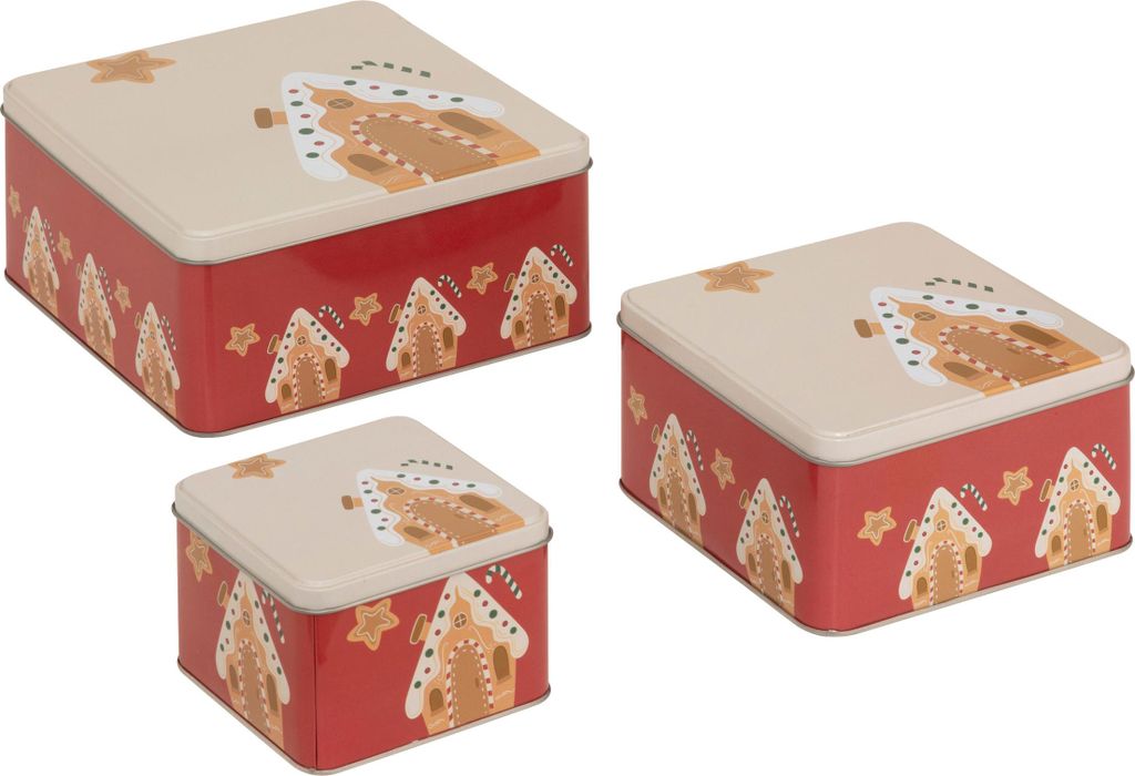 Keksdose aus Metall, 3er-Set