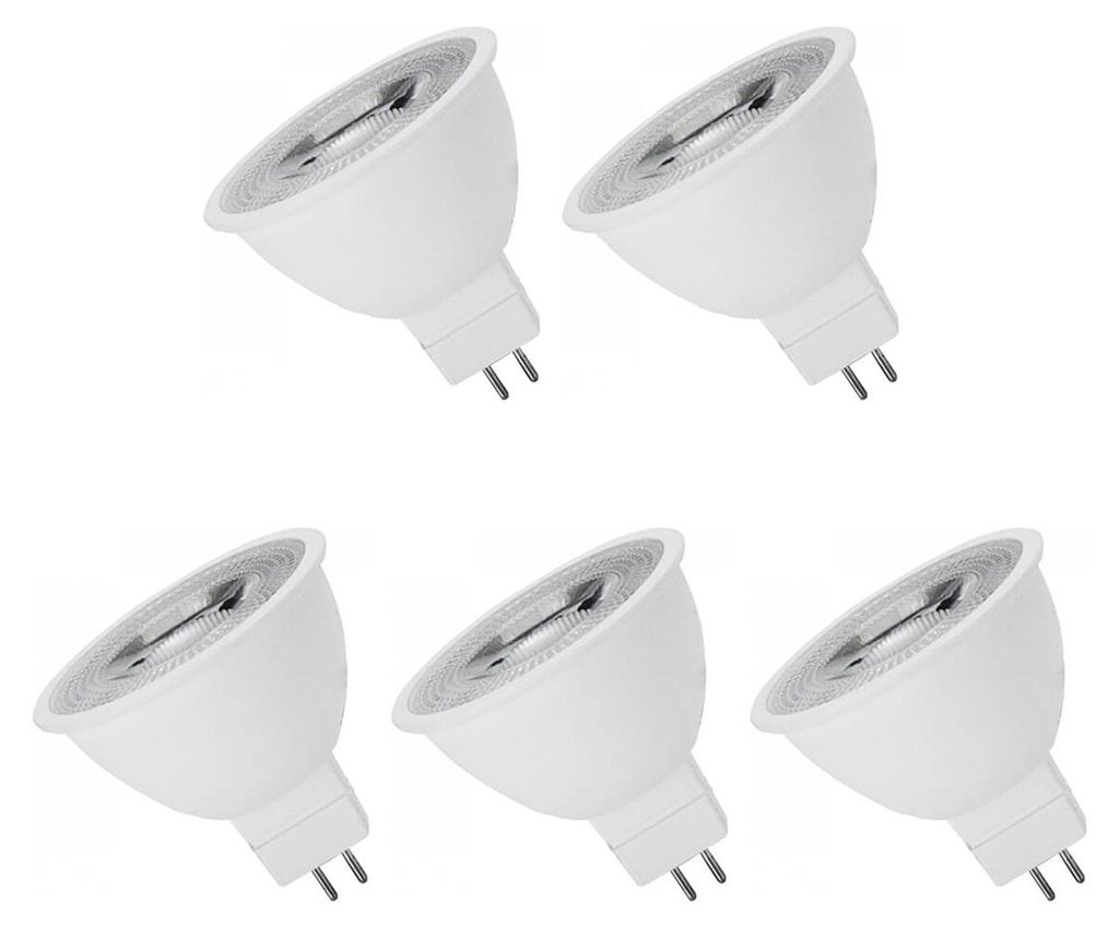 Spectrum LED-Lampe GU5.3 12V 6W - 450 Lumen - 3000K Warmweiß - Gemütliches Licht - Energieeffizient - 5 Stück