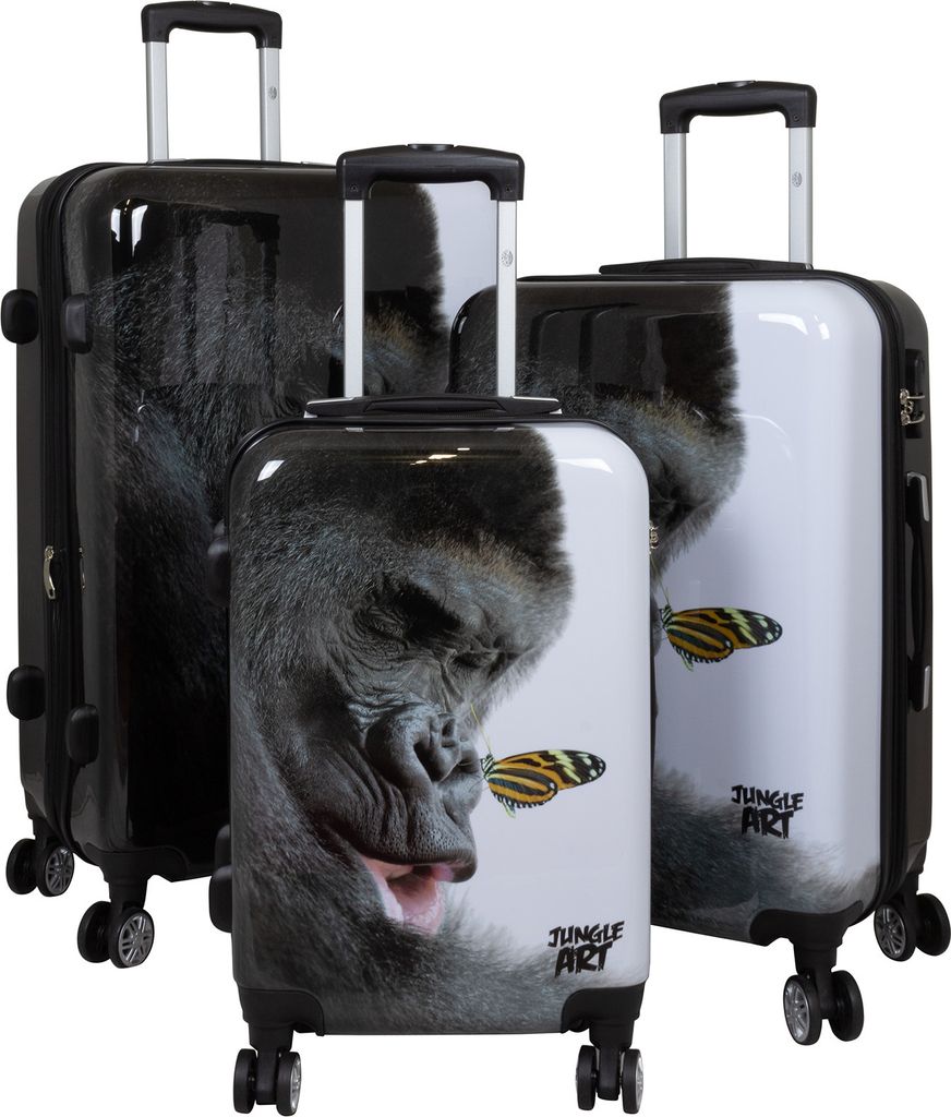 Kofferset Trolleyset 3 teilig Gorilla Polycarbonat Hartschale Motivkoffer
